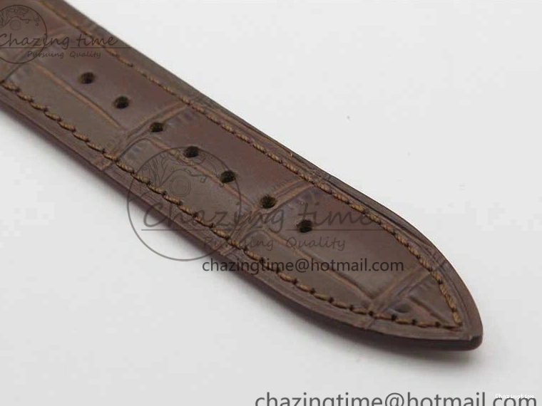 0302 Villeret 6654 SS Complicated Function OMF 1:1 Best Edition White Dial on Brown Leather Strap A6654 V Popular 7904